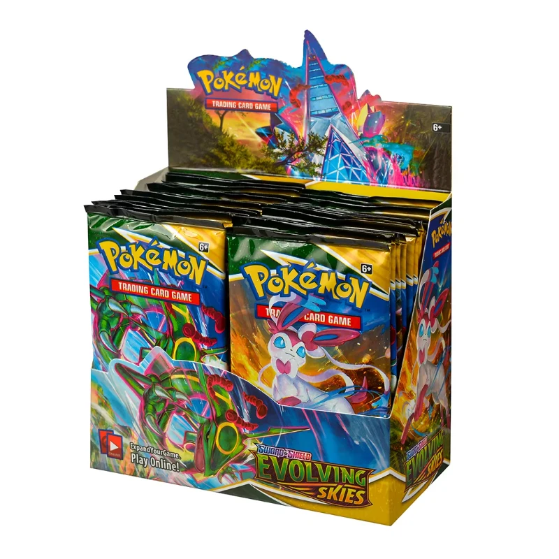 360 cartes Pokémon TCG en anglais : Sword Shield Evolving Skies Booster Box, boîte de 36 paquets de cartes à collectionner Pokémon, prête à être expédiée