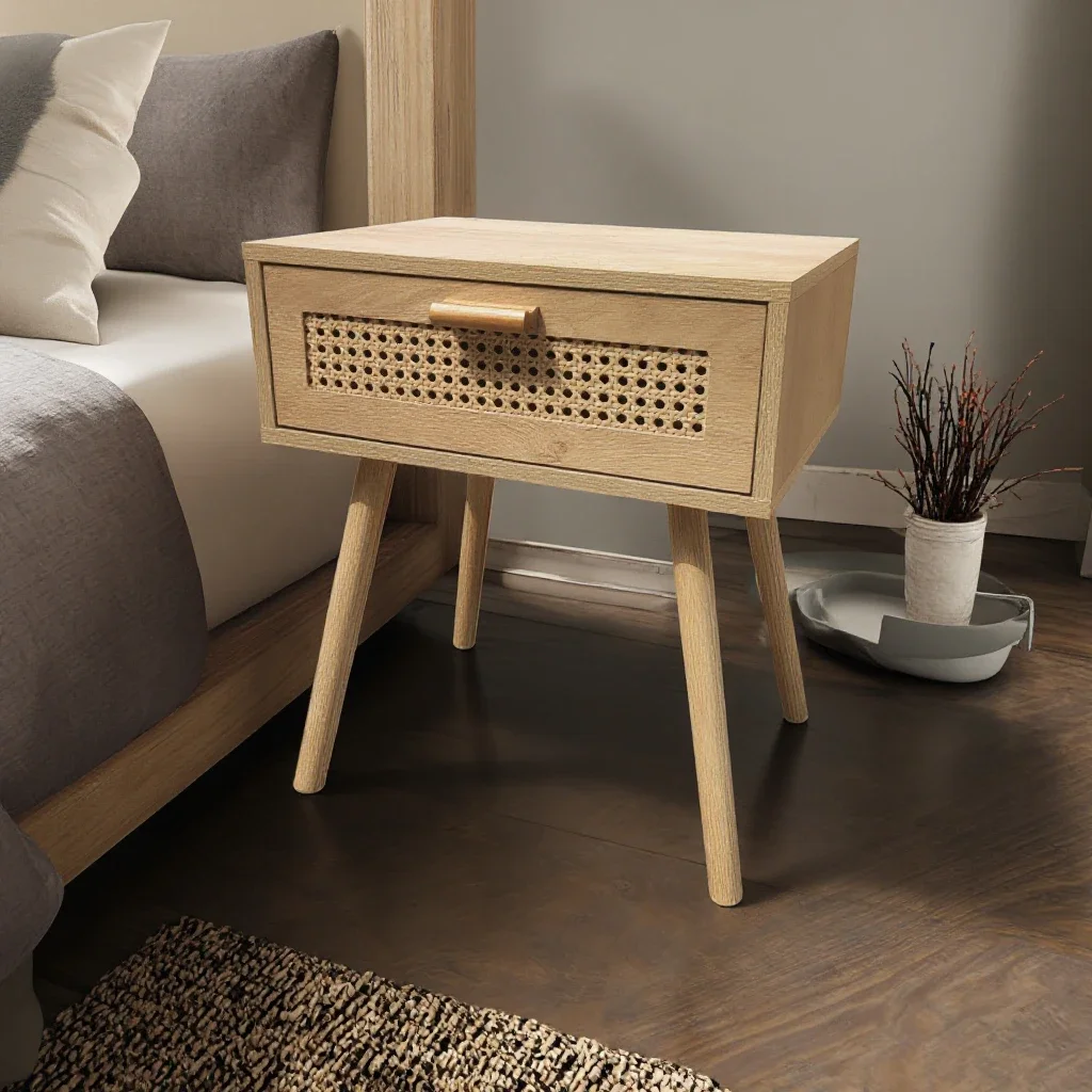 

-Discount Nightstands Rustic Wood Bedside Tables with Open Storage Compartment Stackable Side Tables for Bedroom and Nursery