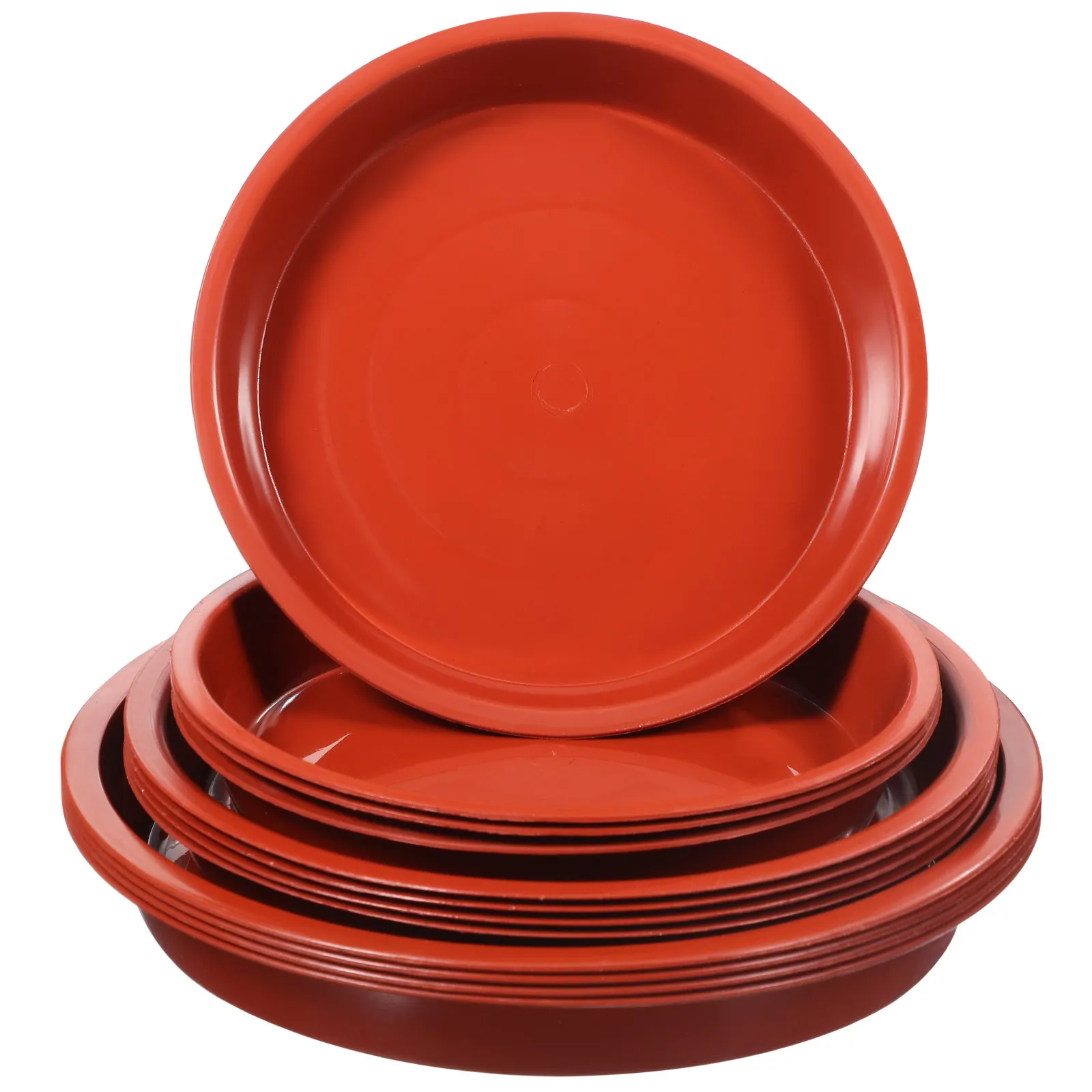 12Pcs Flower Pot Saucers Plastic Plant Saucers Water Tray Round Shaped Plant Tray for Indoor Outdoor Pots Drainage Function
