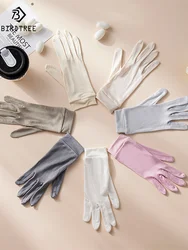 Birdtree, Women 100%Real Silk Knitted Gloves, Women's Sunproof Sleeping Glove, 2025 Fashion Casual Anti-sunburn Glove A48565QM