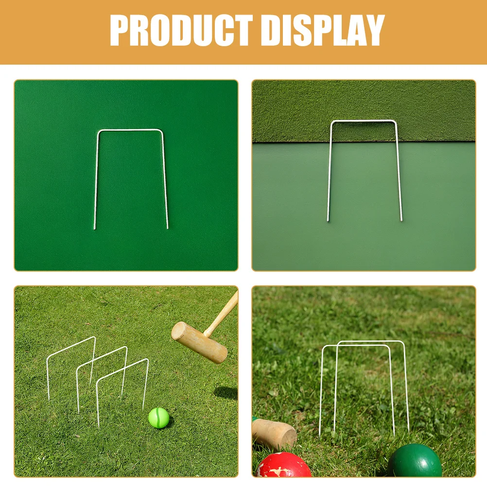 10개 크로켓 게이트 메탈 위켓 내구성 있는 표준 크기 교체용 야외 뒷마당 크로켓 게임 후프 정원 게임
