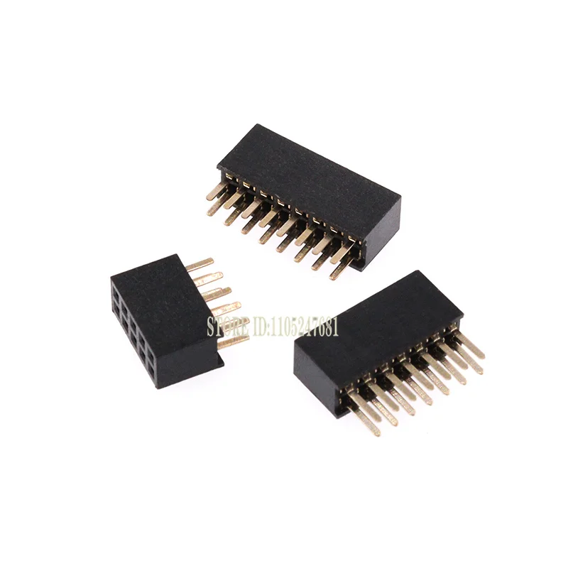 10pcs Double Row Straight Pin Female Header 1.27mm Pitch Strip Connector Socket 2*2/3/4/5/6/7/8/10/12/16/20/40 Pin Options Avail