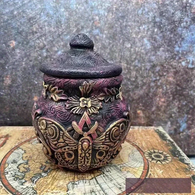 Nueva botella de bruja creativa Vintage, adornos para decoración del hogar, Luna, botella de agua, pintura facial, jarrón Teng, adornos de resina