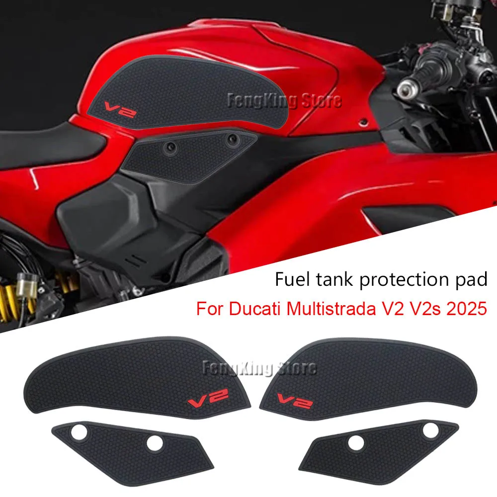 NEW For Ducati Multistrada V2 2025 Motorcycle Rubber Sticker Kit Motorcycle Fuel Tank protection Sticker New Decorative Sticker