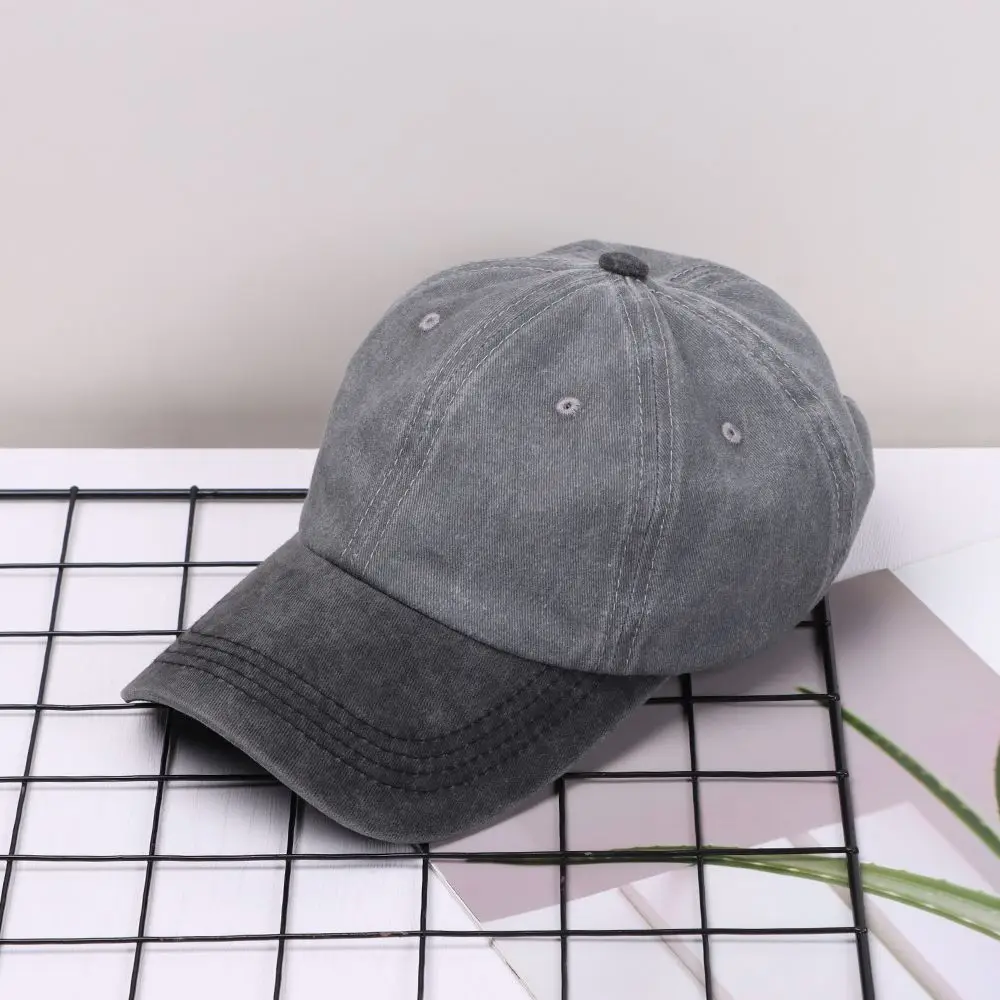 

Спортивные винтажные бейсболки унисекс из выстиранного денима, солнцезащитные кепки с эффектом потертости и выцветания