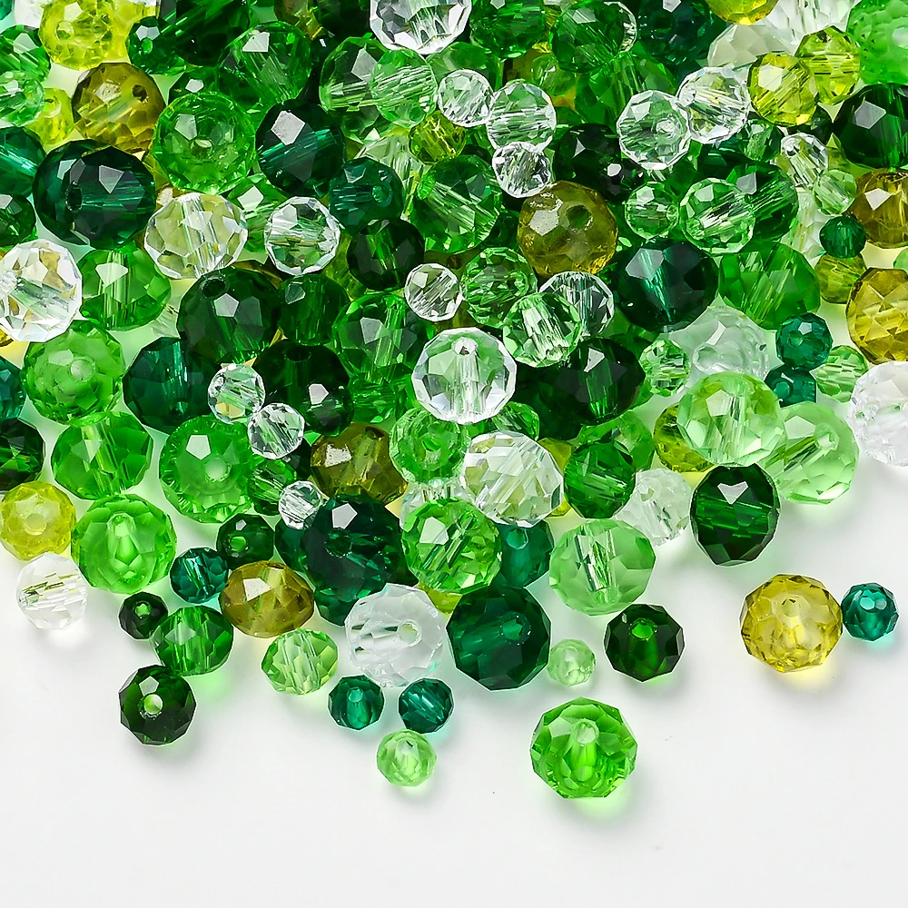 100-300 Stück Grüne Kristallglasperlen 3/4/6/8mm Glänzende Facettierte Lose Abstandsperlen für Schmuckherstellung DIY Armband Halskette – Detail 10
