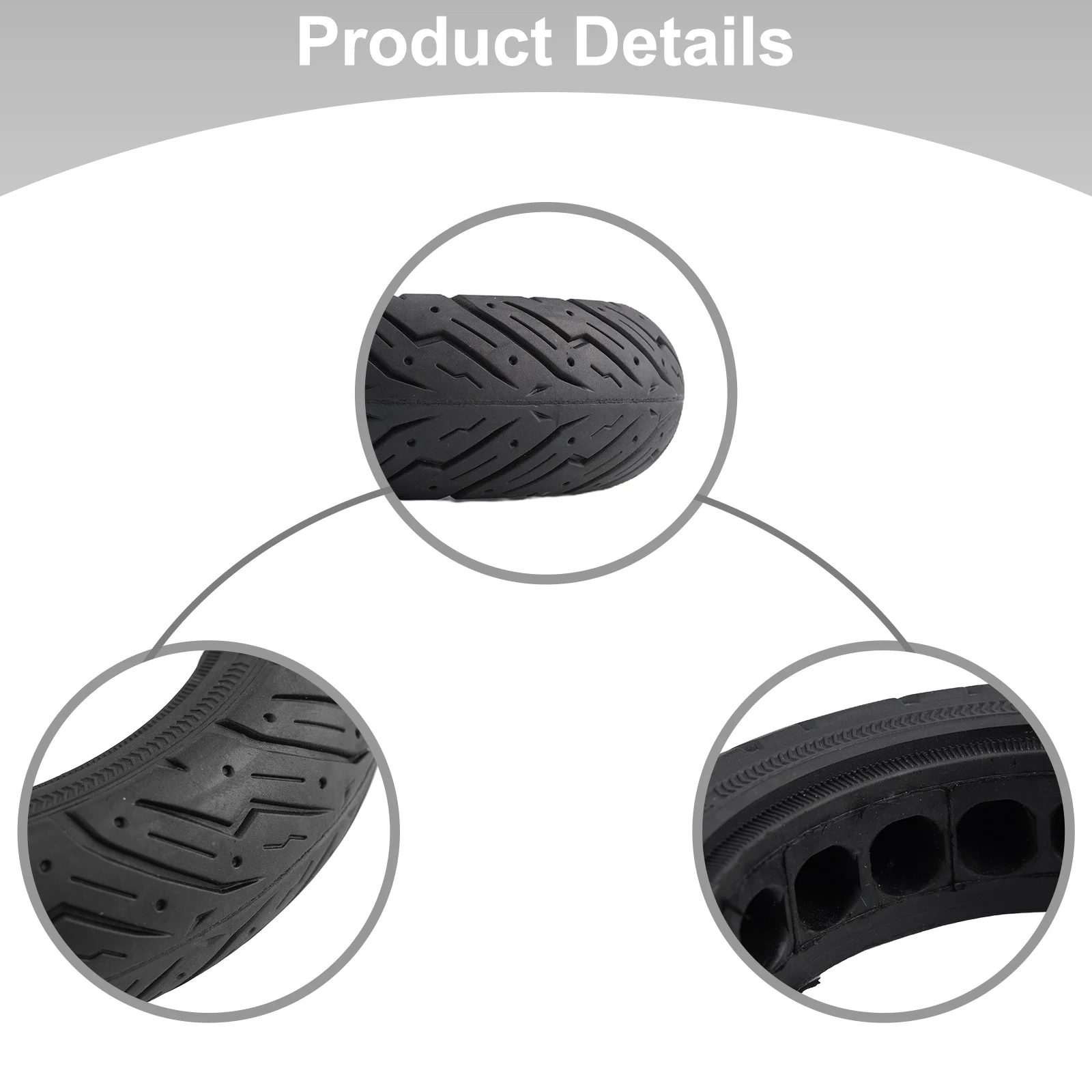 

Rubber Tyre Solid Tires Replacement 23.5*5.9cm Anti-puncture Scooter Accessories Wear-resistant For Xiaomi Black