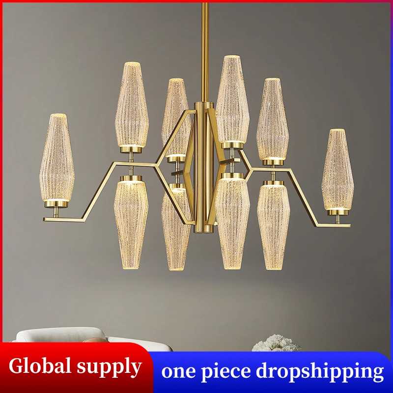 

Хрустальная люстра для гостиной, подвесной светильник, роскошная подвесная лампа для обеденного стола, люстра для высоких потолков