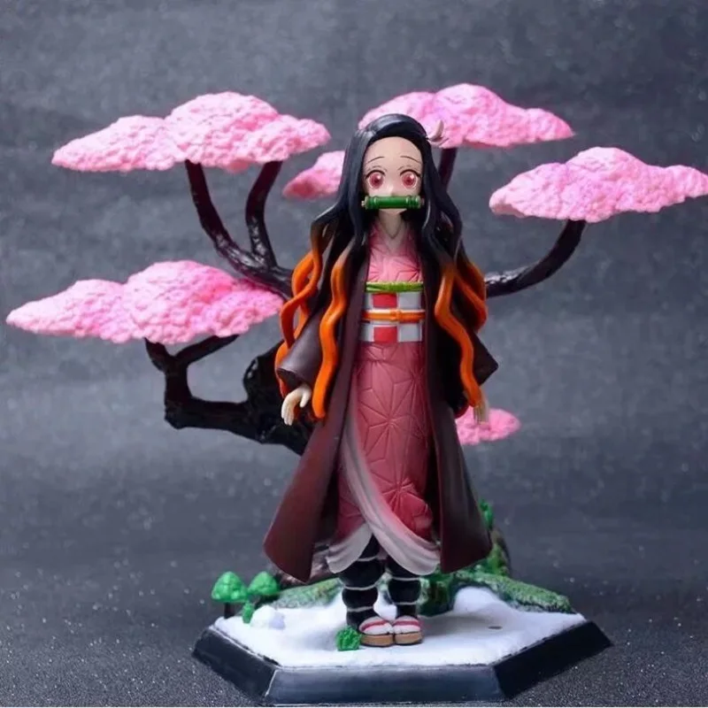 

19cm Demon Slayer Sakura Kamado Tanjirou Nezuko Kamado Kochou Shinobu Anime Figure Model Decoration Desktop Toys Birthday Gifts