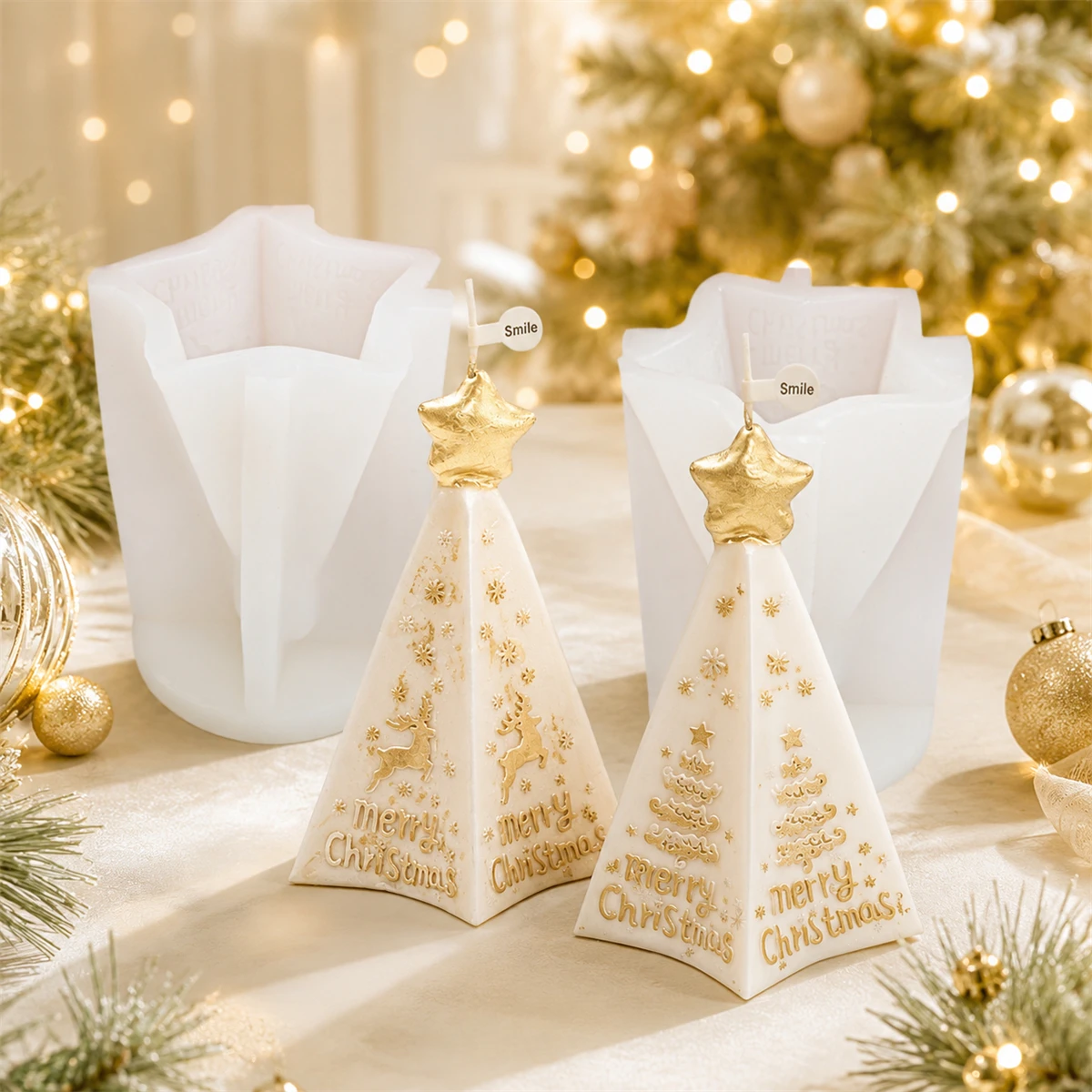 3D Geometry Xmas Tree Candle S - огляд і ціна Xmas Candle Making