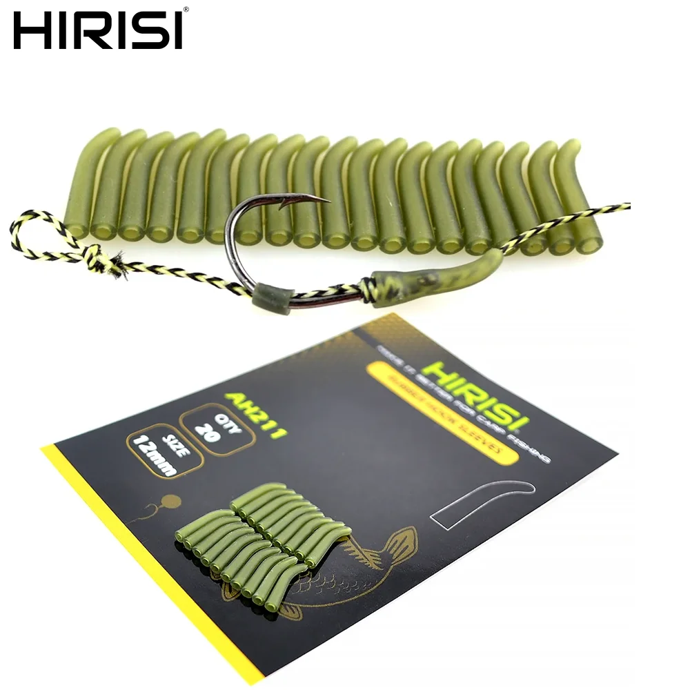 Hirisi 20 Stück Anti-Verwicklungshülsen Angelhaken Aligner Terminal Tackle Gummi AH210