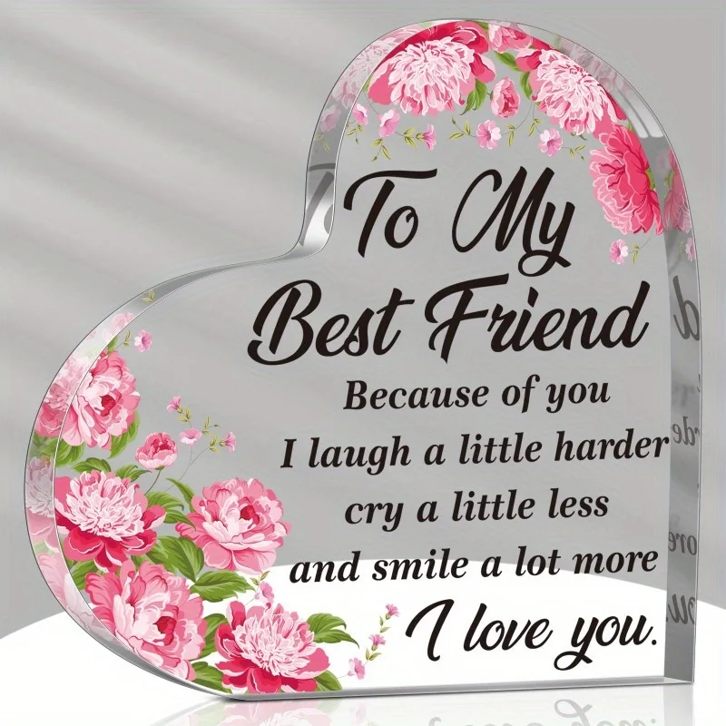 Acrylic Heart Keepsake - Graduation & Long Distance Friendship Gift