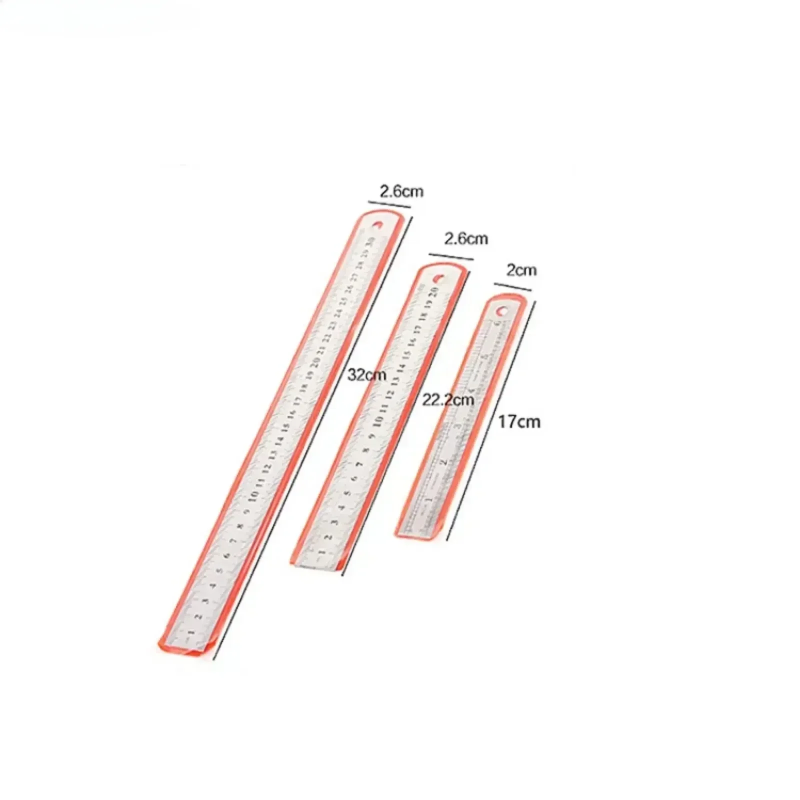 15cm/20cm/30cm Double Side Scale Stainless Steel Straight Ruler Measuring Tool for Students School Stationery Sewing Ruler