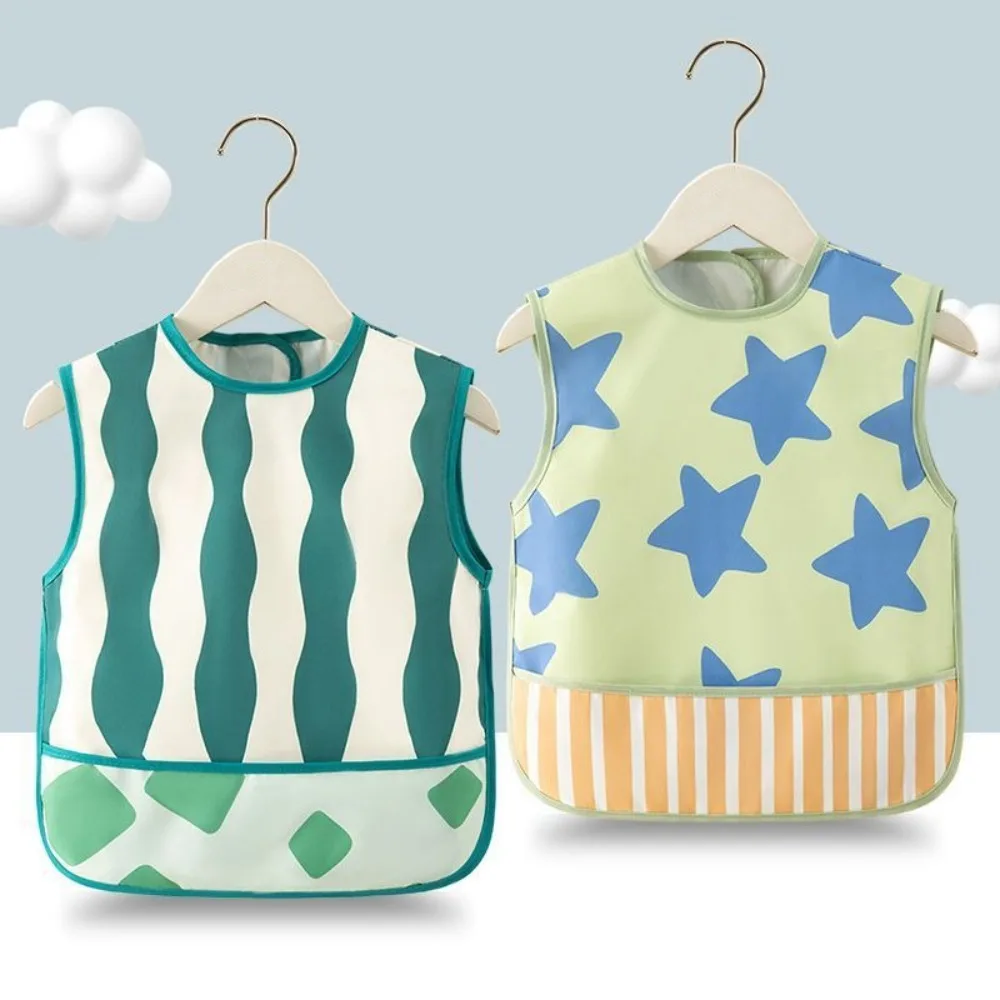 

Cartoon Pattern EVA Baby Bibs Adjustable Pocket Design Waterproof Baby Bibs with Straps Waterproof Baby Apron Lunch Feeding