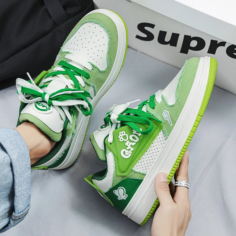 أحذية رياضية للرجال برباط، أحذية مشي كاجوال مريحة، أحذية تنس رياضية مكتنزة من الجلد الصناعي