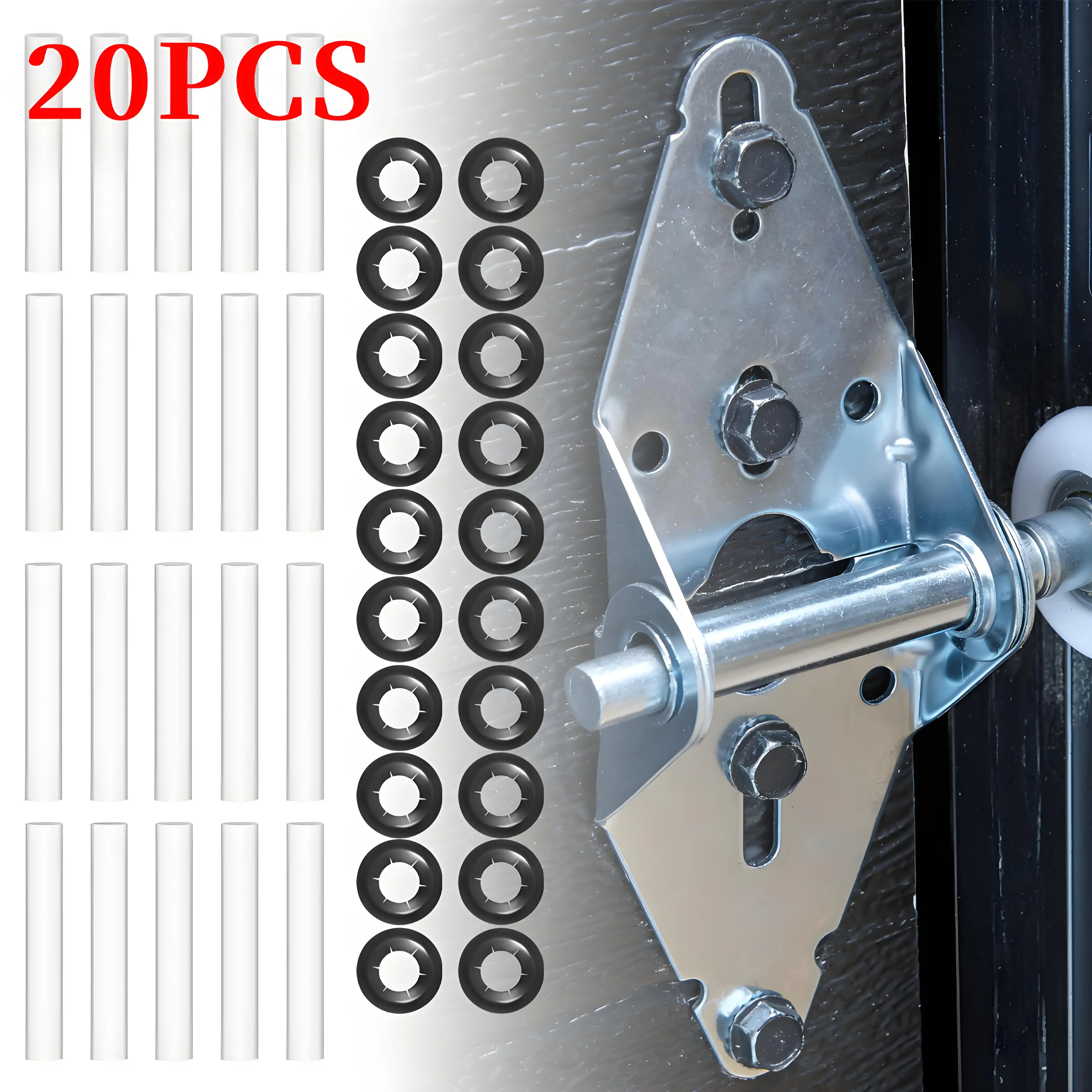 20Pcs Garage Door Hinge Quiet Roller Sleeves ABS Barn Door Hinge Rollers Noise Reducing Carpark Doors Wheels Easy to Use Depot
