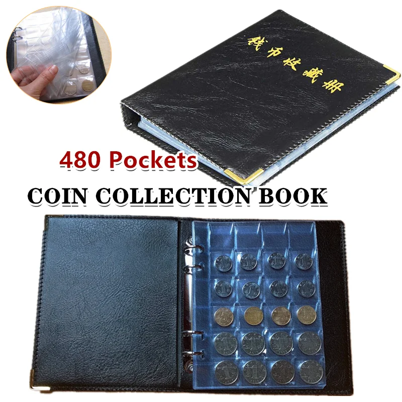 Coin Collection Book 480/120/60 Large-Capacity Ancient Coins Coin Binder Collection Book Commemorative Coin Collection Album