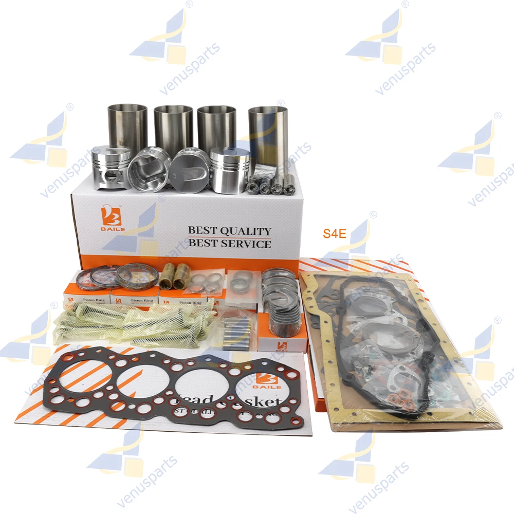 

S4E Overhaul Rebuild Kit For Mitsubishi Piston Rings Cylinder Liner Full Gasket Set Engine Parts 34417-04101 94*2.5HK+2+4.5