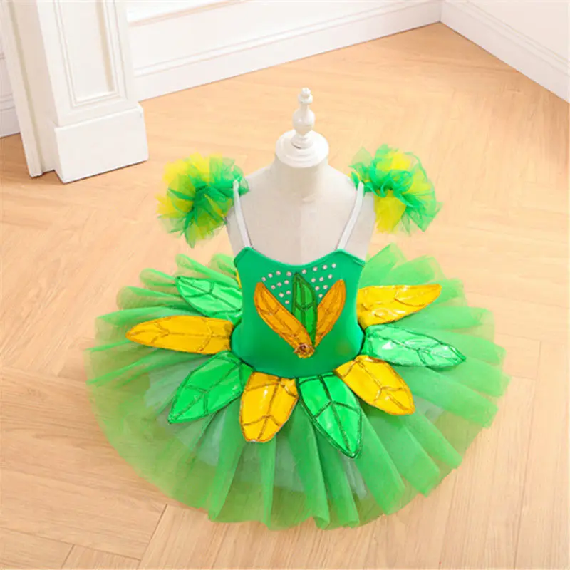 Costumi di danza per bambini Gonna convessa per balletto Gonna di garza gonfia Esmeralda Costumi per spettacoli da competizione per ragazze