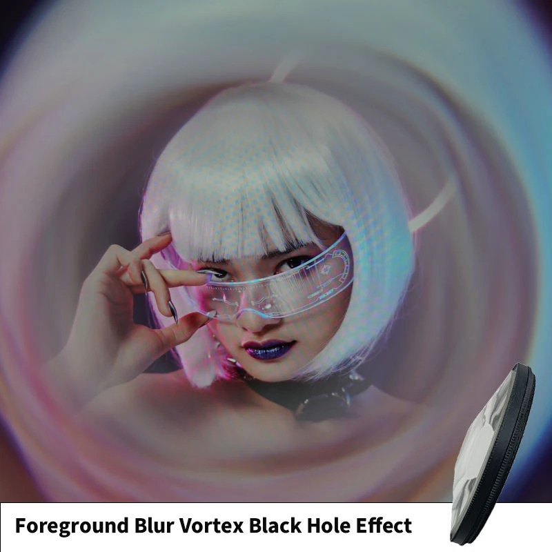 

Creative Vortex Bokeh Filter Black Hole Spiral Blur Effect Lens Attachment Camera Photography Video Props