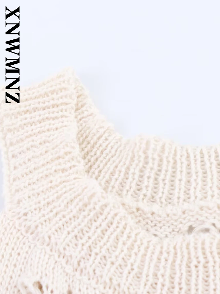 XNWMNZ 2025 여름 신상 여성 파티 클럽 홀터넥 숄더 홀터 니트 드레스 심플 레이디 민소매 드레스 패션 미니