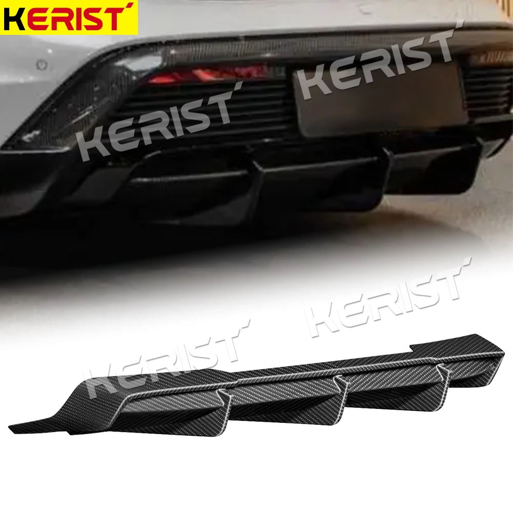 carbon fiber rear Bumper diffuser Lip For Porsche Taycan Turismo 4S Turbo S rear lip / trunk 2019-up