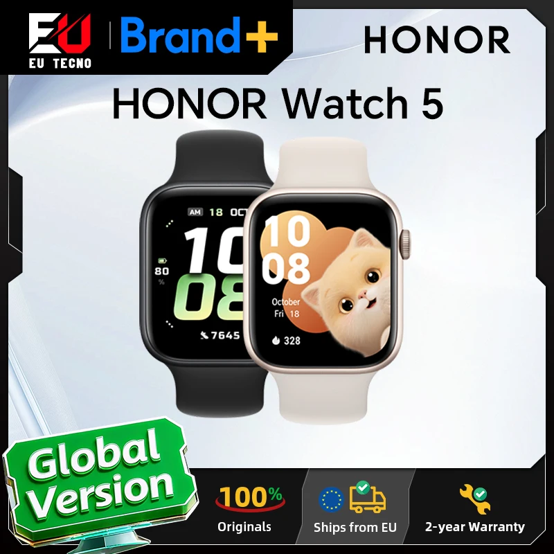 HONOR Watch 5 Global Version Smartwatch Nauwkeurige GPS-tracking Snelle gezondheidsscanscan 1,85-inch groot display GPS ondersteund IP68