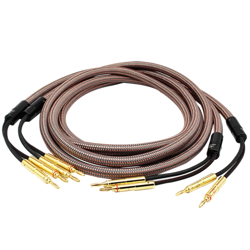 40th Anniversary Edition HiFi Audio  Pure Copper Gold Plated Banana Plug Speaker Cable
