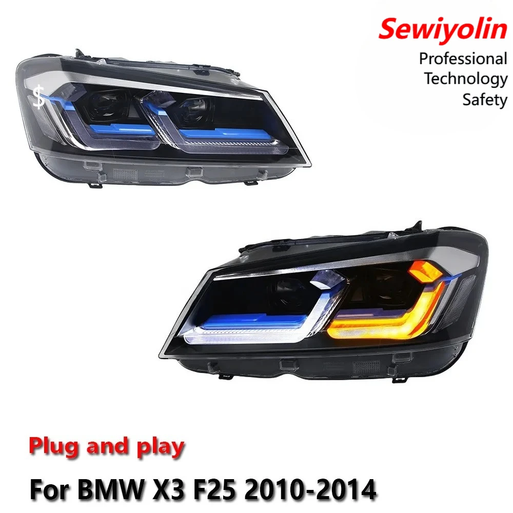 

Светодиодные фары в сборе для BMW X3 F25 2010-2014: противотуманные фары, ДХО, стоп-сигналы, указатели поворота, подключение Plug and Play