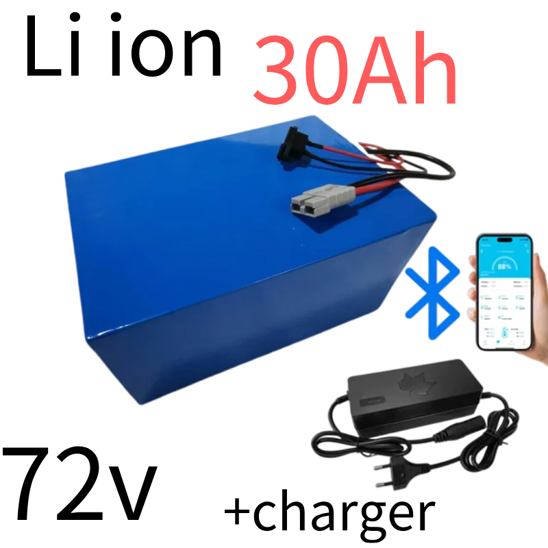 

72v 30Ah lithium ion battery Lithium polymer bluetooth APP for bike 3500w scooter Go Cart skateboad motorcycle +5A charger