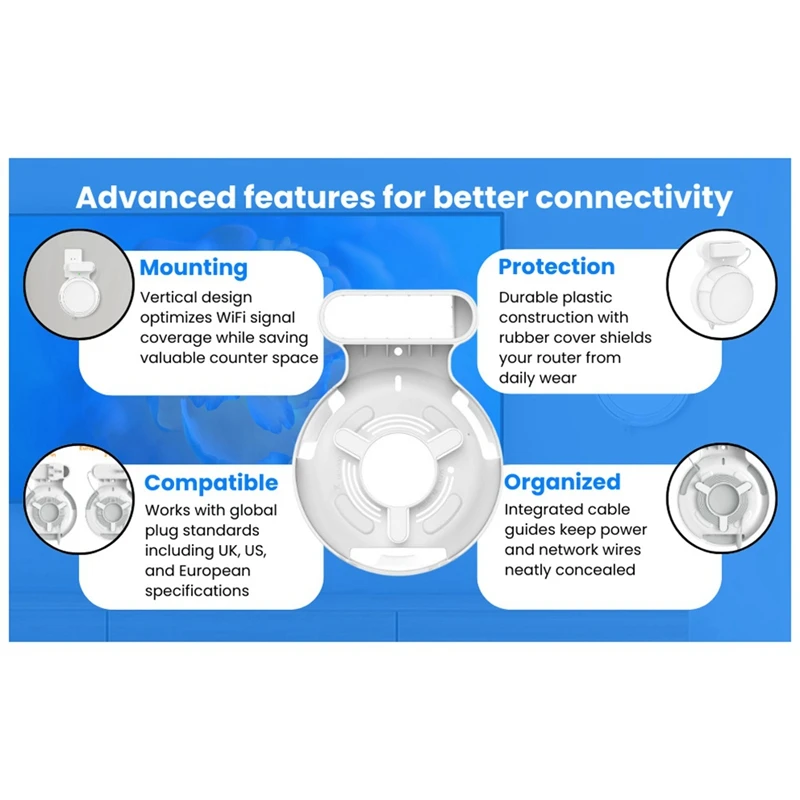 Router Wall Mount For TP-Link Deco BE23/BE25/BE3600/BE5000 Wifi 7 Wall Mount Home Wifi System 2Pcs-Elect