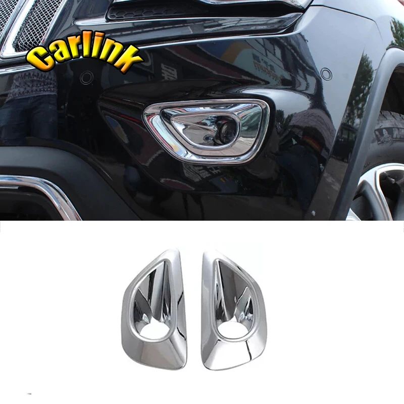 

For Jeep Grand Cherokee 2011 12 13 14 15 2016 ABS Chrome Front Fog Light Lamp Bumper Sticker Cover Trim Car Styling Accessories