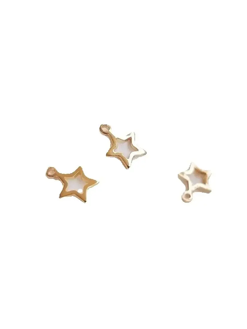 

14K Gold-plated Accessories Hollow Five-pointed Star Small Pendant 6mm Small Star Diy Accessories Mini Pendant Materials D017