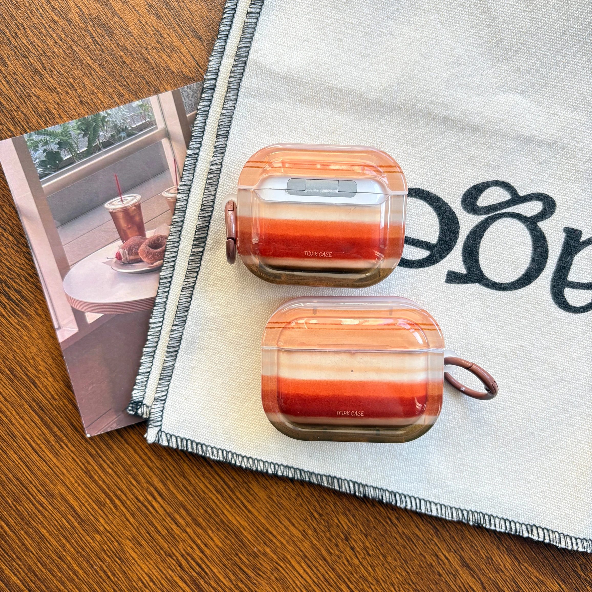 الخريف الشتاء الرجعية الأرض لهجة التدرج مخطط مربع واقية حقيبة سماعة الاذن مناسبة ل AirPods Pro3 Pro2 1 2 3 4 Pro #3