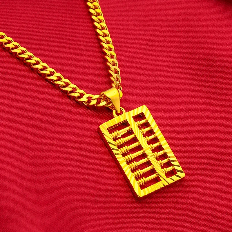 

24K Gold Abacus Necklace | AU999 Pure Gold, miniature abacus design with moveable beads, unique and vintage for daily wear