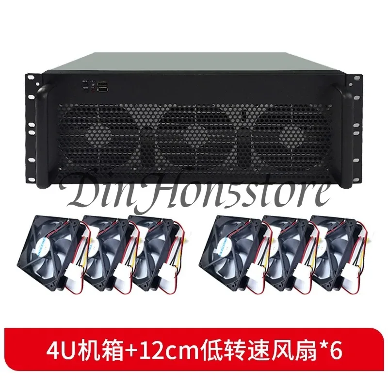 suitable for 4U Multi-Graphics Card Chassis 6/8 Graphics Card IDC Room Rack Server GPU Industrial Control Computer Violent Fan