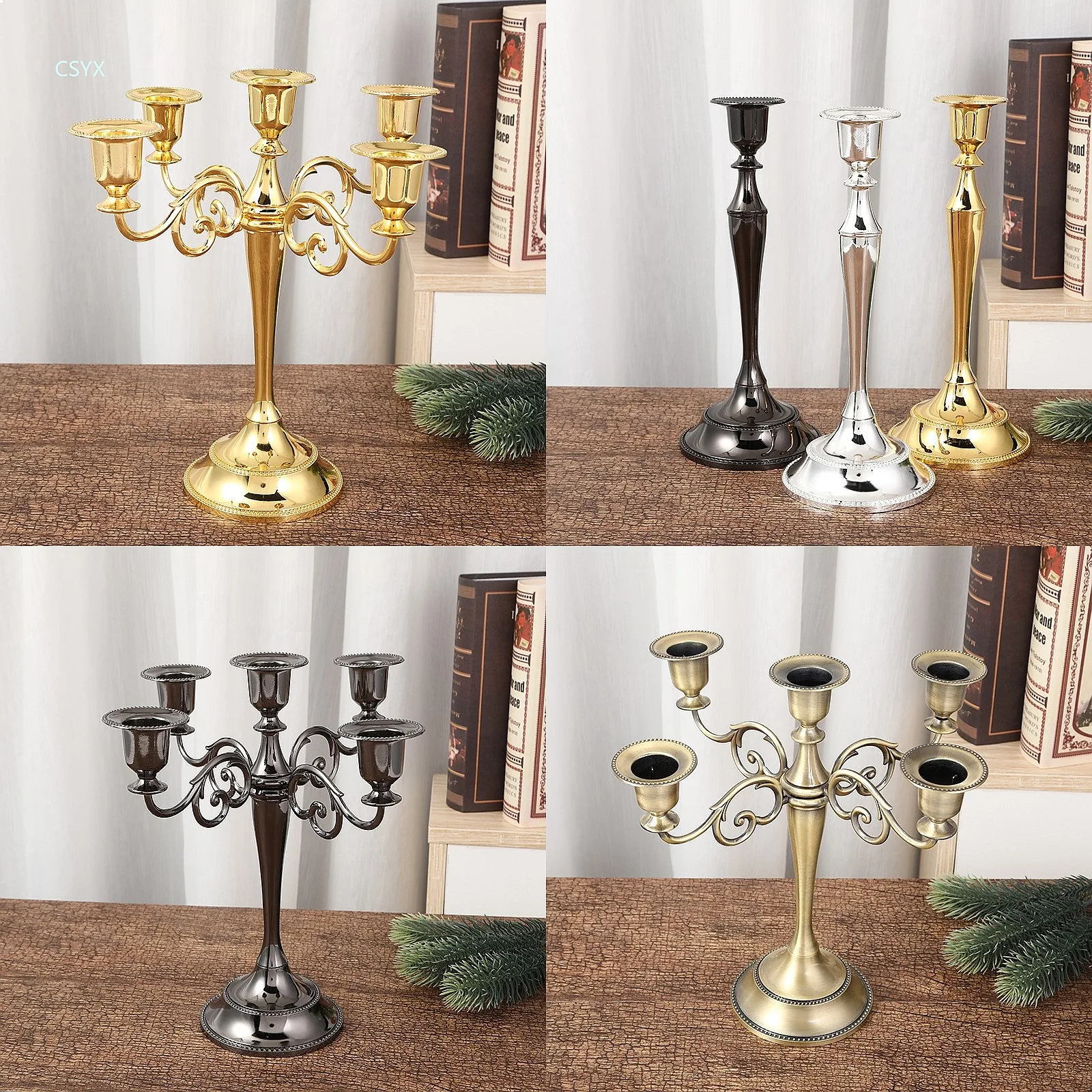 European Candle Holder Wedding Decor Hotel Candlelight Dinner Home Decoration Candle Stand Party Supplies