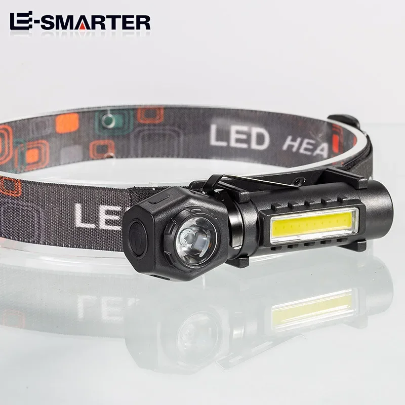กลางแจ้ง LED อลูมิเนียมอัลลอยด์ USB ชาร์จ COB ไฟฉายแสงยาวไฟหน้า LED Camping LIGHT