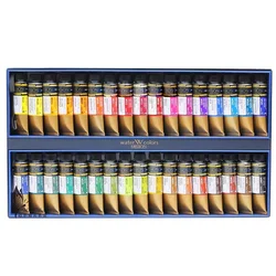 Mijello Artist Mission Gold Class Pure Pigment Watercolor Set of 12/17/24/34 x 15/7ml Tubes for Painters Students Art Supplies