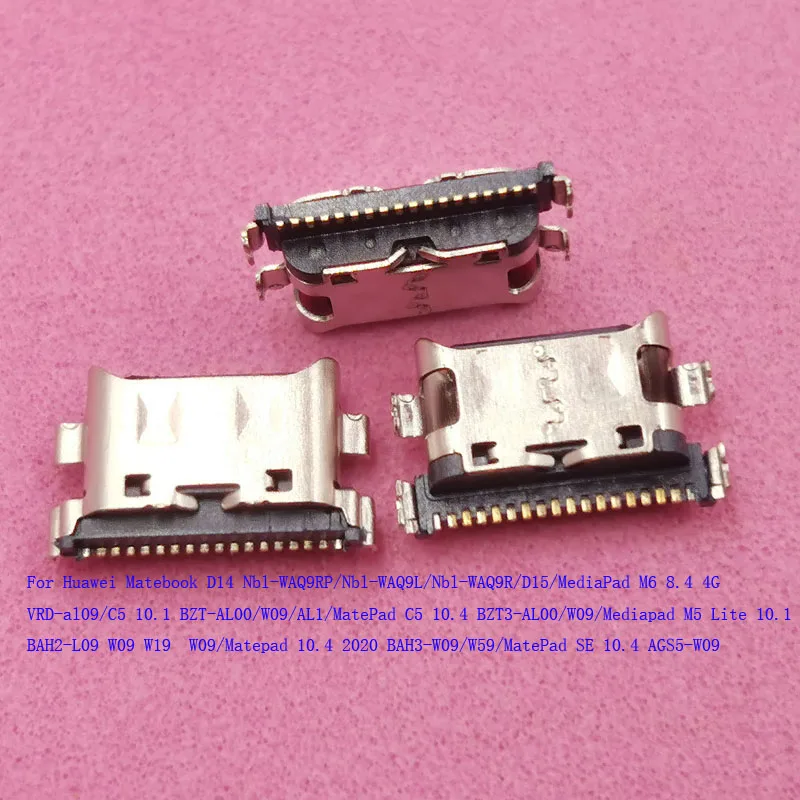 10-100Pcs Connector Charging USB Charger Dock Plug For Huawei Matebook D14 D15 MediaPad M6 8.4 C5 M5 Lite 10.1 Matepad SE 10.4