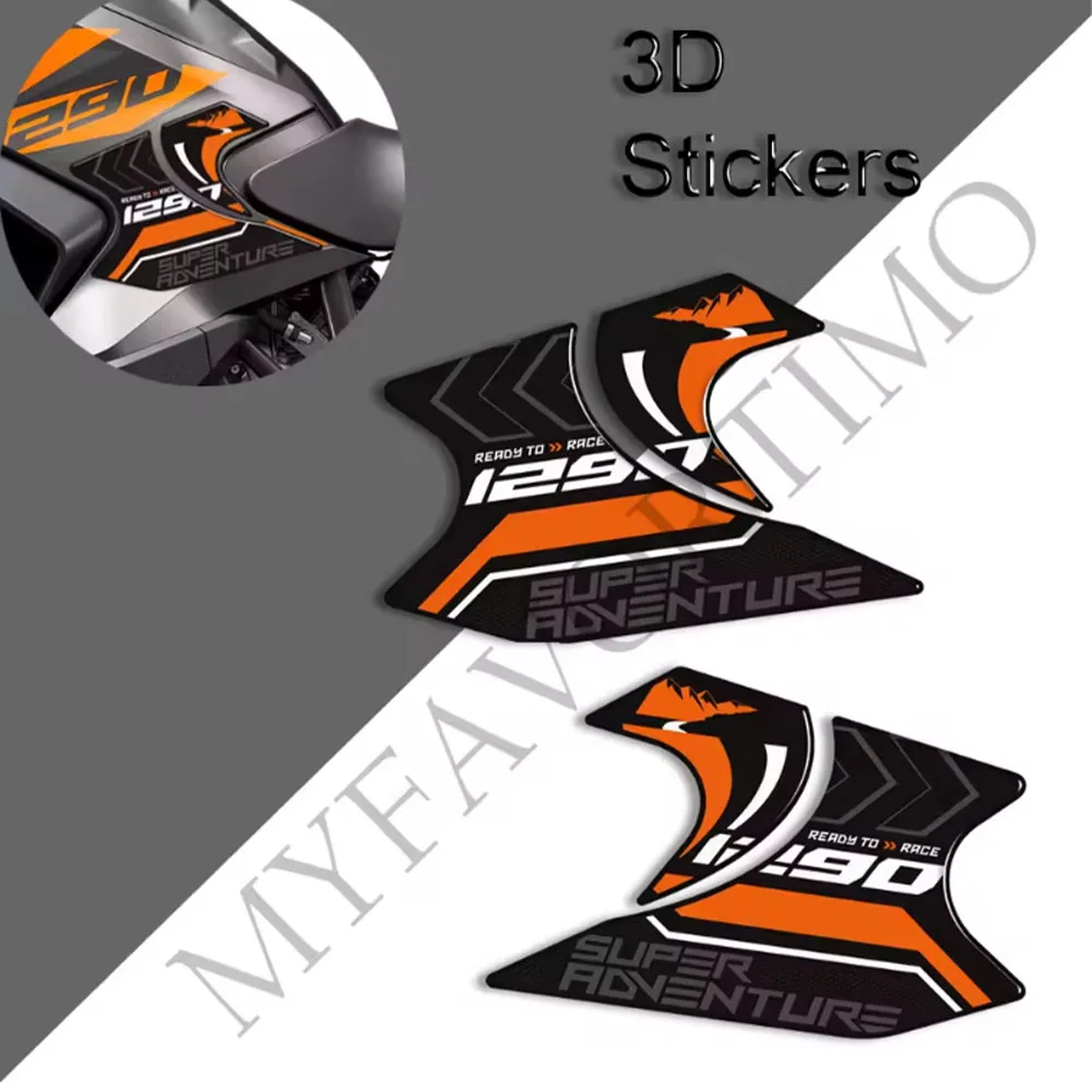 

Наклейки-накладки на топливный бак мотоцикла из 3D-смолы, комплект защитных наклеек для 1290 Super Adventure S R 2022 2023 2024