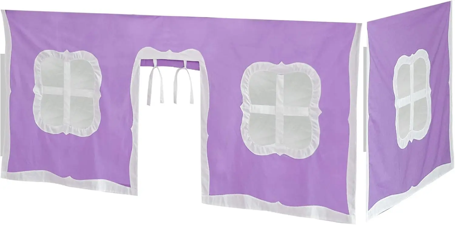 

Underbed Ain For Low Bunk Bed/Low Loft Bed, Play Ain For Kids, Cotton Privacy Ain For Bottom Bunk, 2 Panel Ain Set