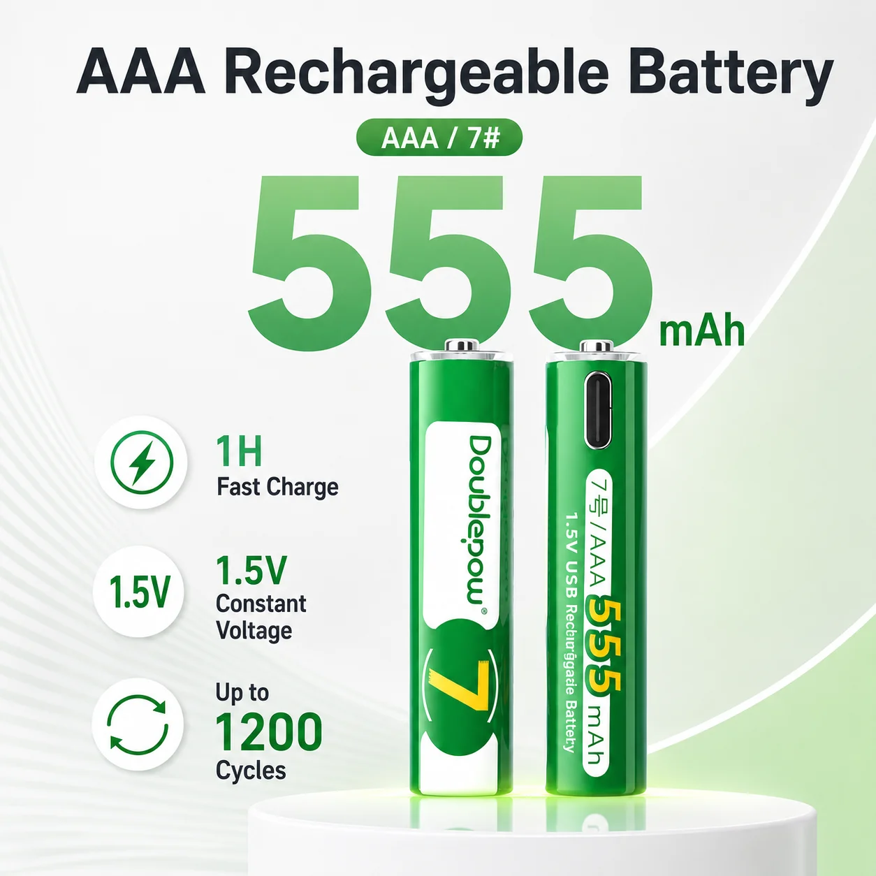 

AAA 1.5V USB Rechargeable Lithium Battery 555mWh High Capacity AAA Battery Kit Wholesale
