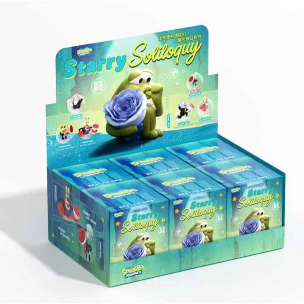SpongeBob SquarePants Starry Soliloquy Preserved Flower Blind Box Bikini Bottom Anime Figure Doll Cute Desktop Ornament Toy Gift view 6