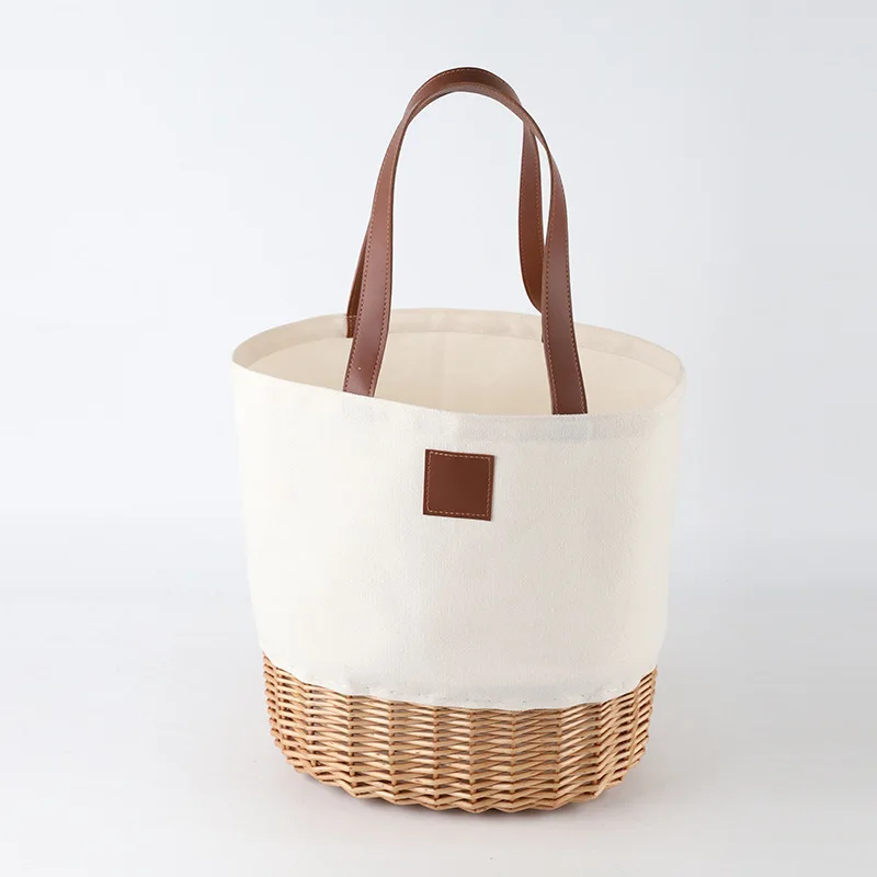 

Japanese fabric wicker storage basket rattan picnic basket weekend outdoor party food snacks picnic basket