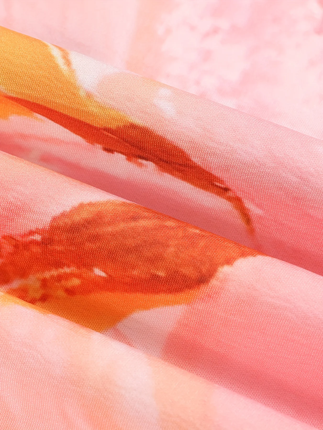 탠저린 오렌지 여성용 오버사이즈 우븐 여름 프린트 캐주얼 드레스 탠저린 오렌지