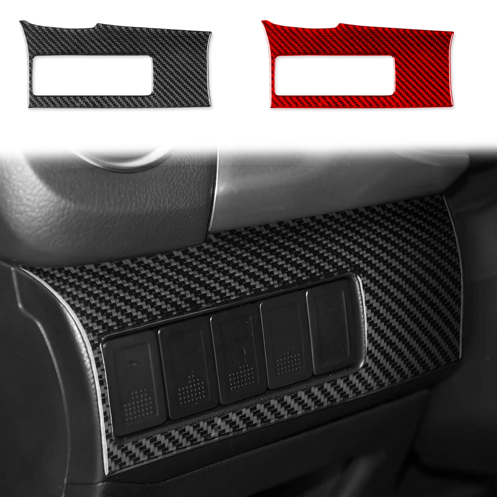 For Suzuki Vitara LY Escudo 2015‑2024 Carbon Fiber Dashboard Switch Panel Trim Car Interior Modification Accessories Sticker
