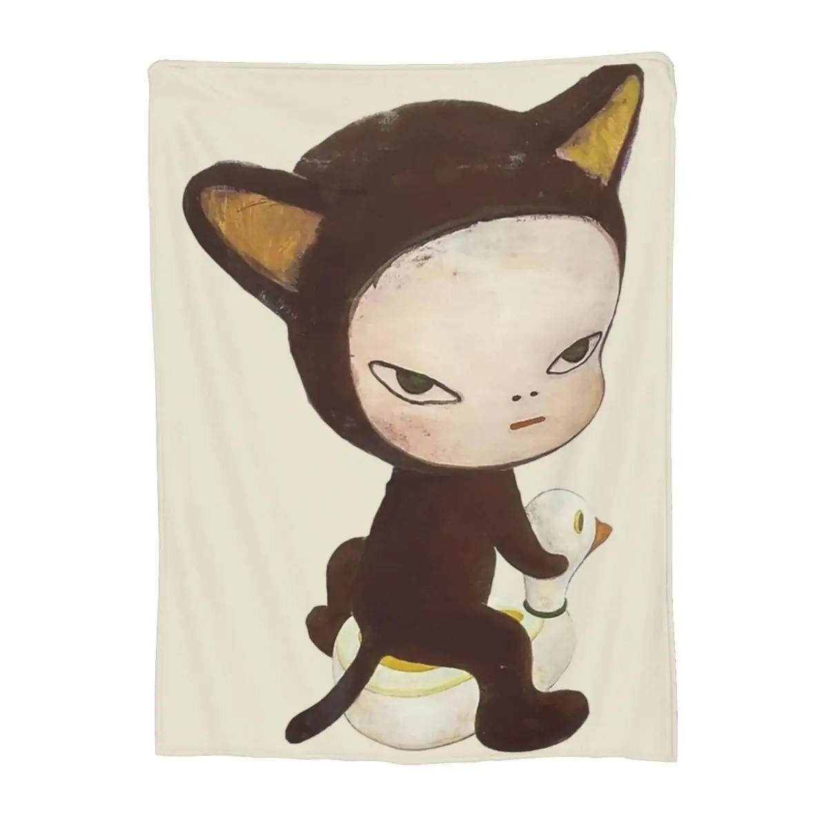 Yoshitomo Nara Harmless Kitty Blanket Fleece Relax Ultra-Soft Throw Blanket for Bedroom Plush Thin Quilt