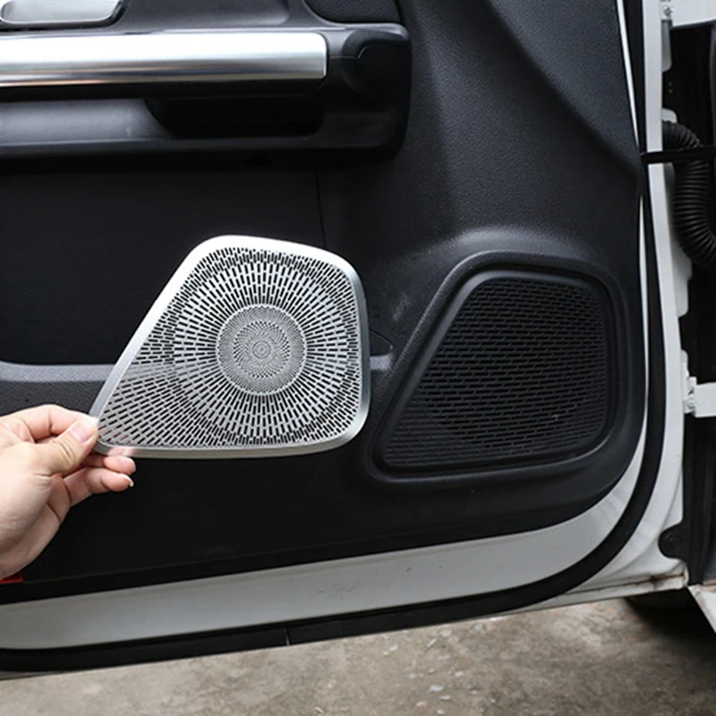 4Pcs Car Aluminum Door Audio Speaker Tweeters Cover Trim For Mercedes Benz GLA Class H247 2020-2021