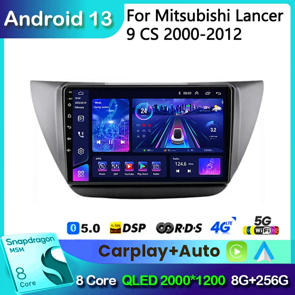 

2 Din Android 10 for Mitsubishi Lancer 9 CS 2000 - 2010 Car Radio Multimedia Video Player Navigation GPS Carplay Auto DVD Stereo